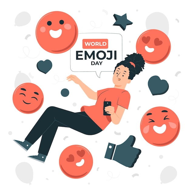 World emoji day concept illustration